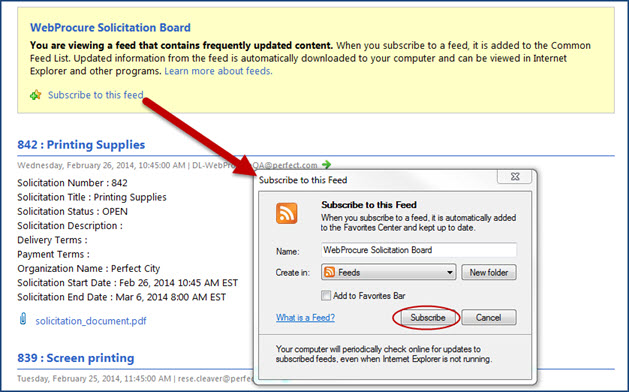 RSS Feed Subscription