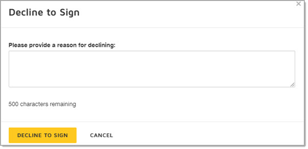 Decline to Sign