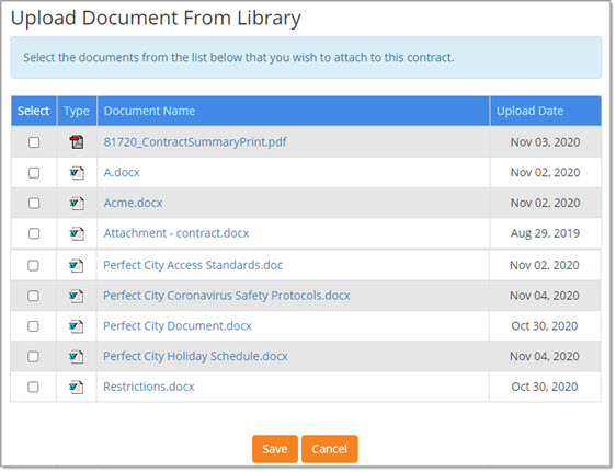 Add Document from Library