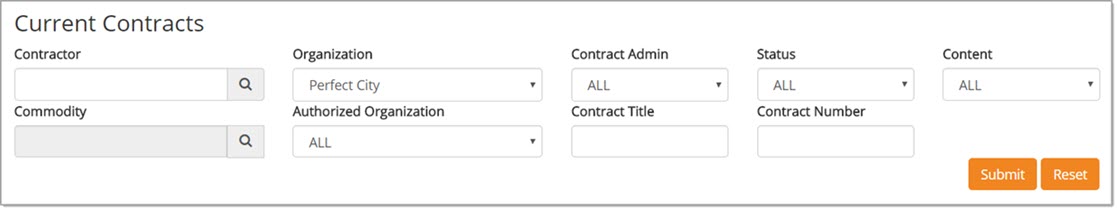 Search Current Contracts