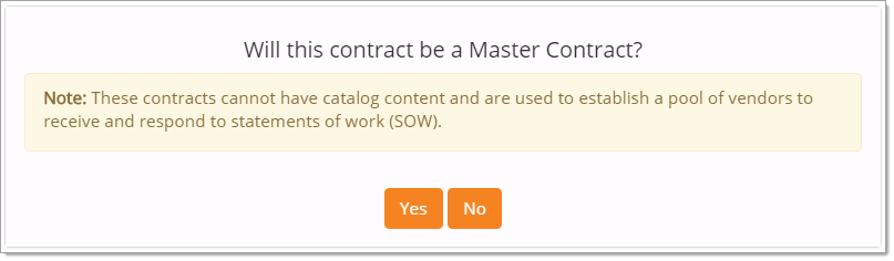 Will this be a Master Contract?