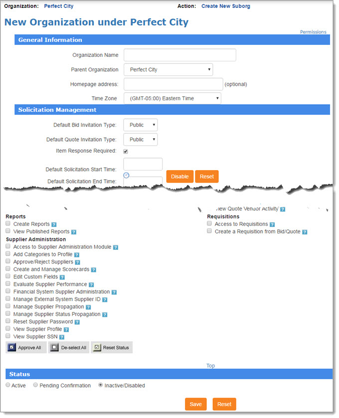 Create New Sub Org