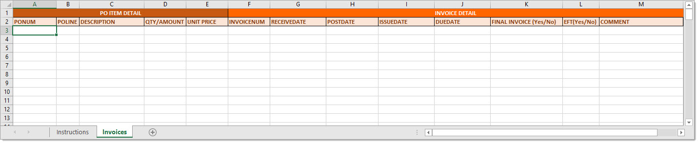 Invoices tab