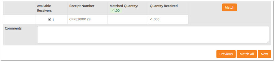 Matched Quantity