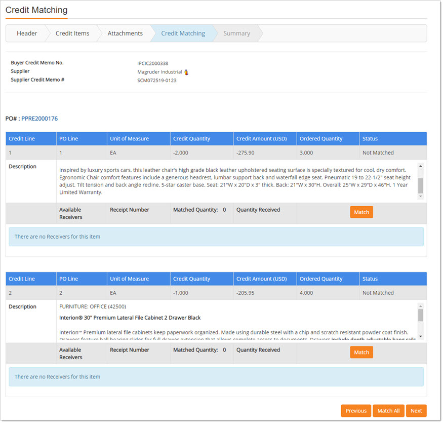 Credit Matching