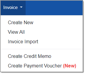 Invoice Menu