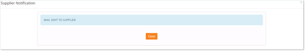 Mail Sent to Supplier