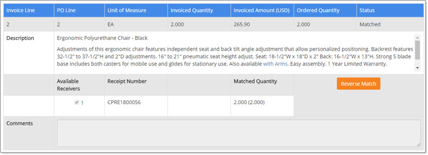 Matched Quantity