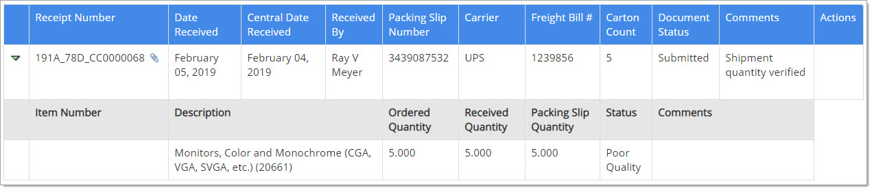 Receipt History