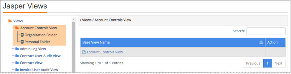 Account Controls View