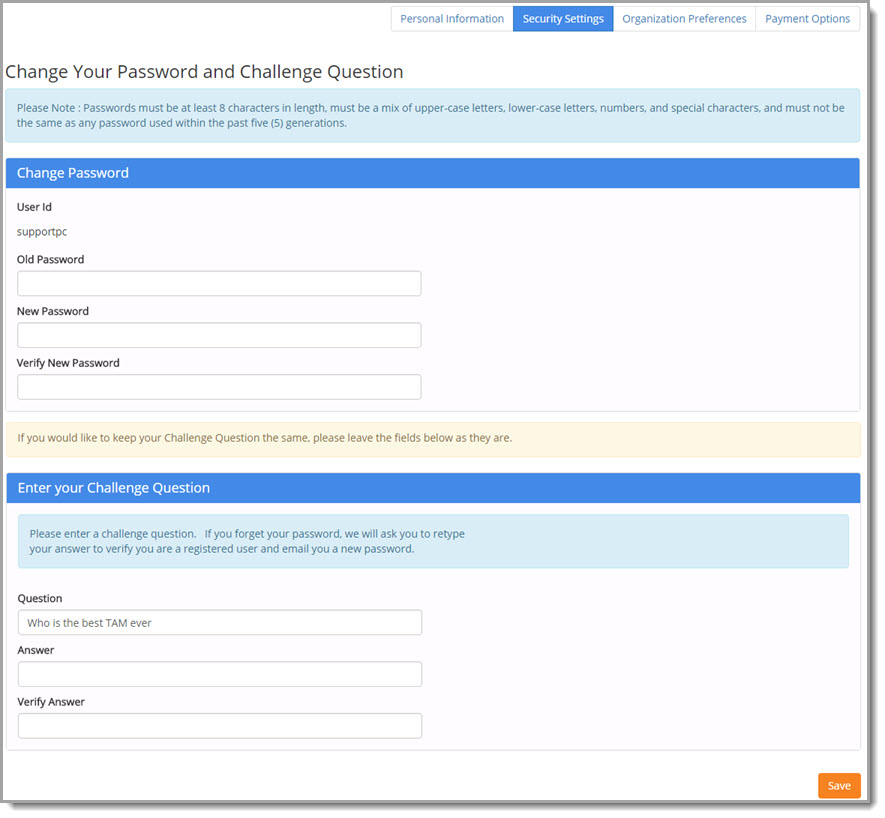 Security Settings