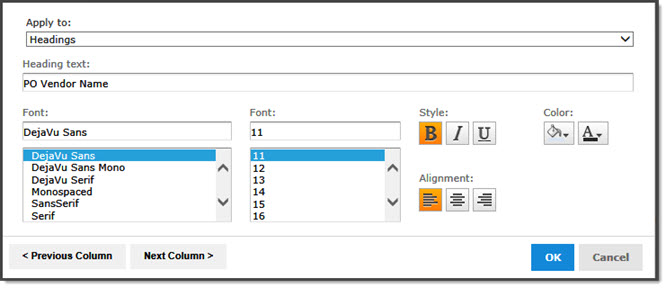 Column Box Format Dashboard