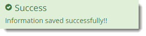 Info Saved Successfully