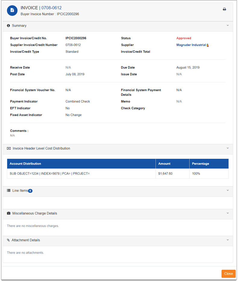 Invoice Summary