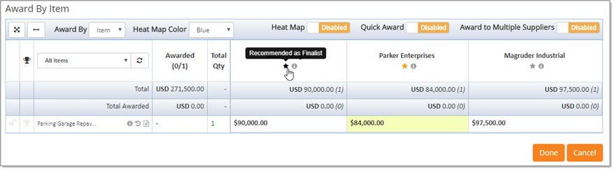 Recommend as Finalist