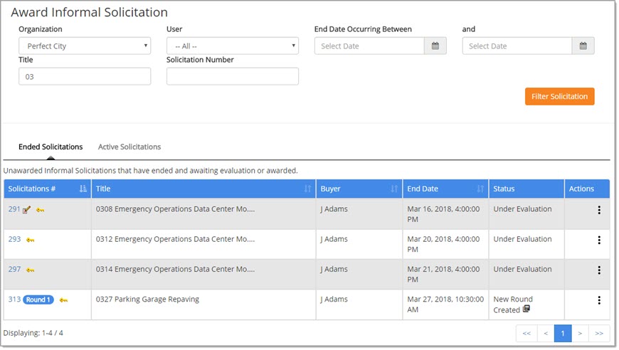 Award Informal Solicitations