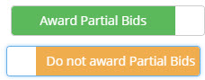 Award Partial Bids - Do Not Award Partial Bids