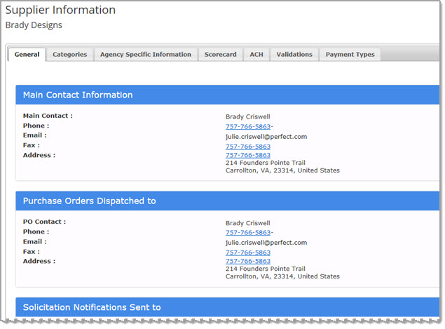Supplier Information