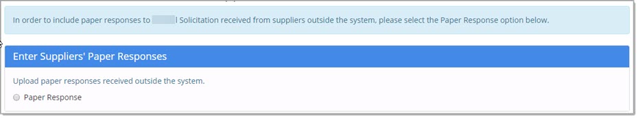 Enter Suppliers' Paper Responses