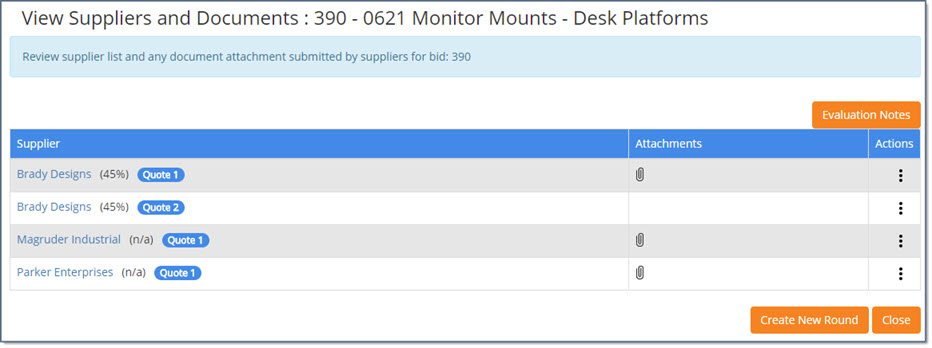 View Suppliers and Documents